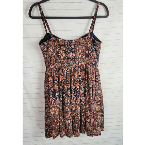 Fossil Multicolored Aztec Print Spaghetti Strap Mini Sundress, sz Small - Picture 8 of 15